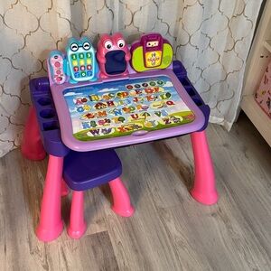 Interactive Learning Desk for Kids - Pink and Purple
